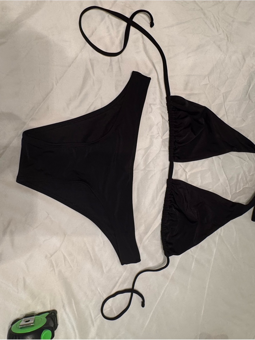 Xhilaration Black String Triangle Bikini Set